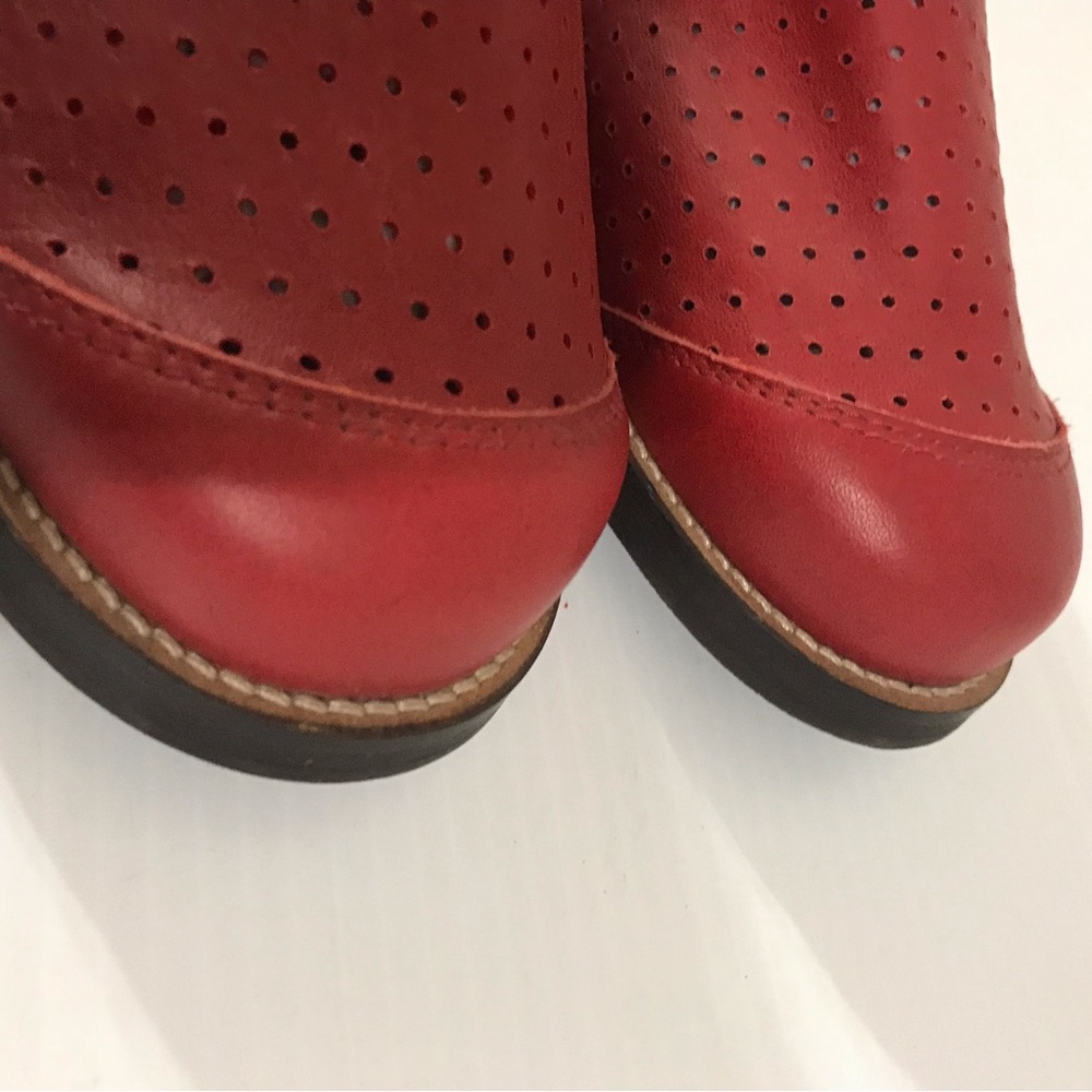 Gudrun Sjoden Red Perforated Women's Ankle Boots - Size 41 - Picture 7 of 9